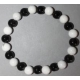 Bracelet Onyx et Howlite 8 mm Médium