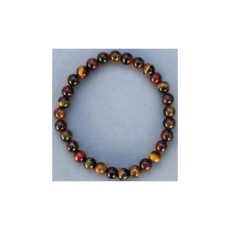 Bracelet 3 oeil: Oeil de tigre/Faucon/Taureau 6mm Médium