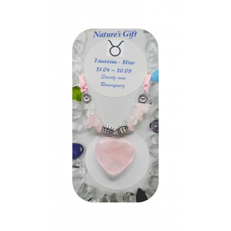 Collier Taureau Quartz Rose