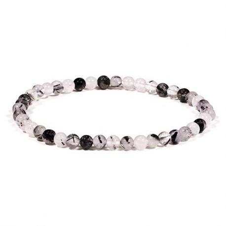 Bracelet en quartz tourmaline 4mm