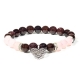 Armband aus Granat und Rosa Quarz mit Herz