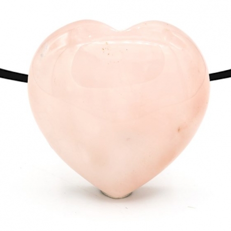 Pendentif en forme de coeur - Quartz rose foré