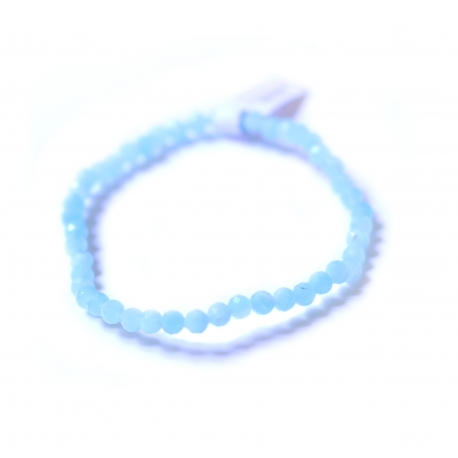 Facettiertes Aquamarin-Armband - 4 mm