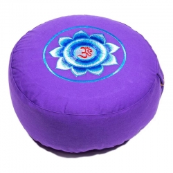 Coussin de Méditation Violet & Symbole Om