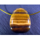 Pendentif galet percé - Oeil de tigre jaune